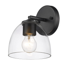 Golden 6958-1W BLK-BLK-CLR - Golden Lighting Roxie 1-light Wall Sconce in Matte Black